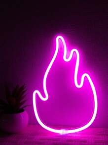 1pc Neon Flame Shaped LED Atmosphere Light, Decorative Lamp For Room, Bedside, Tabletop, Suitable For Holidays, Birthdays, Gifts For Him/Her, Boyfriend, Family, Friends