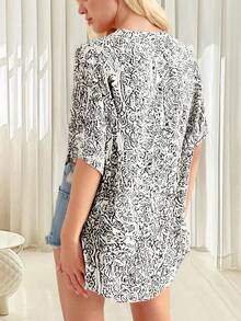 New Fashion Paisley Print Shirt - White - View 4