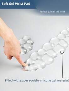 凝胶云朵鼠标腕托，清凉舒适，支撑手腕和手臂，缓解鼠标使用和打字带来的疼痛，适用于办公/电脑/笔记本电脑/游戏鼠标垫（透明白） - 無色 - 查看 5