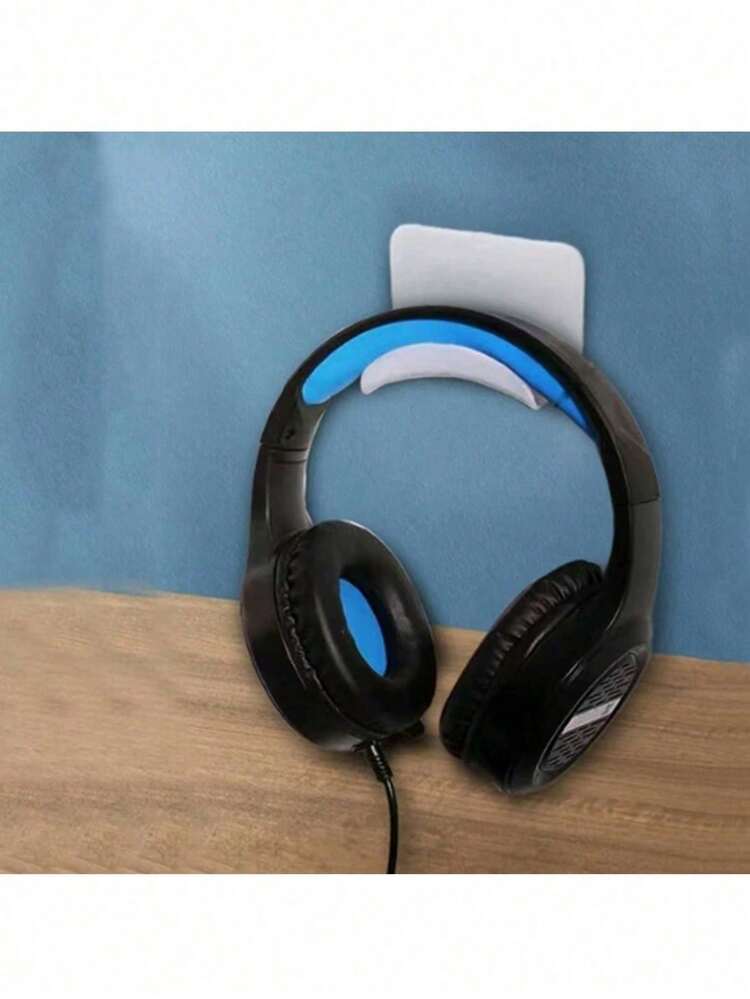 1pc/2pcs Wall Mount Utility Hooks Contemporary Plastic Headphone Hat Holder Easy Install No Drill Desk Underneath Hook For Gaming Headset Display Storage Organization - Multicolor - View 5