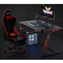 Escritorio Gamer Led Para Computadora Textura Fibra Carbono