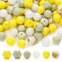 38pcs Silicone Bead Set, Assorted Shapes & Colors, DIY Craft Supply For Keychains, Bracelets, Phone Charms, Necklace Jewelry Making Accessories - Silicone Beads and Hexagonal Series - View 5