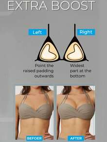 Sticky Bra Inserts, Double-Sided Sticky Push Up Inserts, Reusable Bra Pad Inserts For Bikini Dress Swimsuit Sports Bra - Apricot - View 5