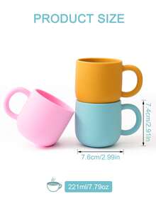 Personalized Custom Name Pattern Silicone Cup, Single Handle Cup, On-Demand Printed Tableware Water Cup, Birthday Gift - Multicolor - View 9