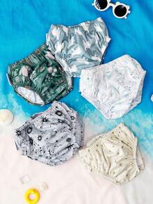 1 件婴儿游泳尿布，带柔软布料防水尿布 - 彩色 - 查看 1