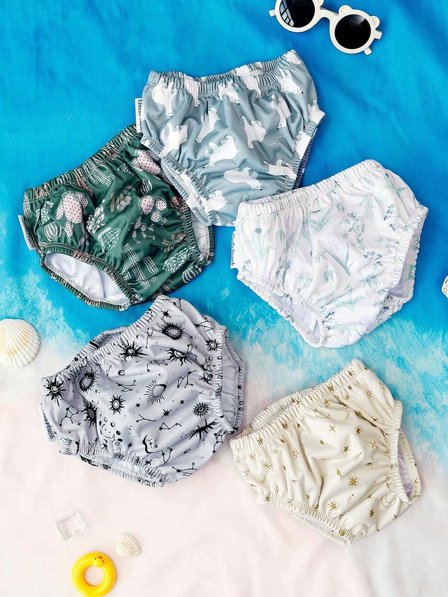 1 件婴儿游泳尿布，带柔软布料防水尿布 - 彩色 - 查看 1