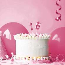 Pink Number Candles 0-9 Years Old, Birthday Cake Candles, Party Decorations - Pink - View 9
