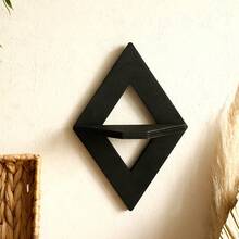 1pc Simple Wall Mounted Storage Shelf, Creative Wall Decor Organizer Rack For Bedroom, Living Room - Black - View 2