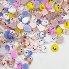 100/200pcs Mini Cute Cartoon Animal Nail Art Studs, Flat Back Rabbit Bear Dog Chicken Charms, Unscented Nail Decoration Accessories For Women Girls - 200 CHIẾC - Xem 4