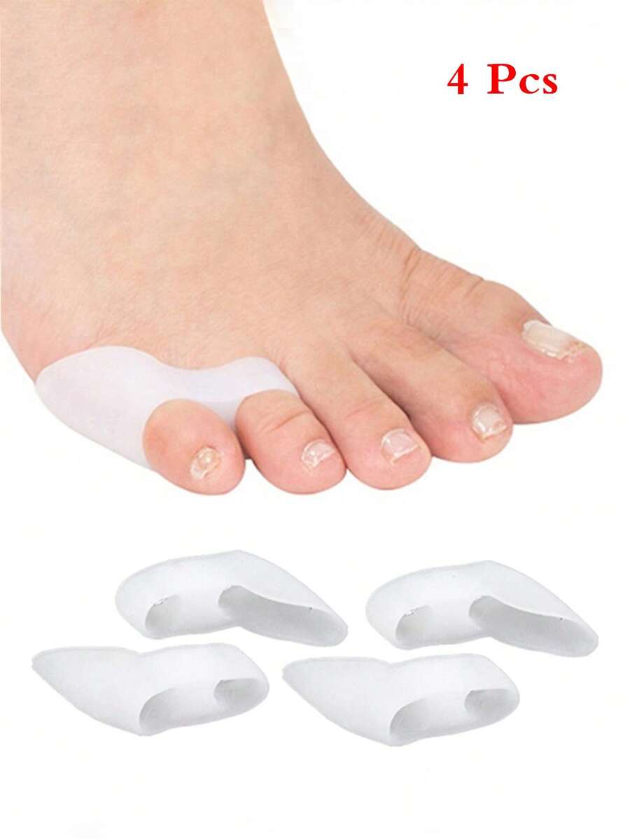 4pcs Silicone Toe Covers, Unisex Little Toe Protector Socks, Adhesive Toe Sleeve For Comfortable Shoes Wearing, For Men & Women