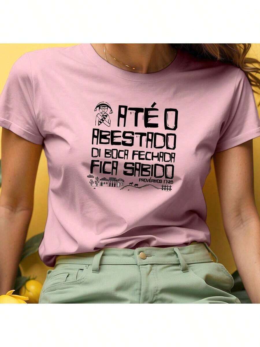T-Shirt Until The Fool Mineiro Northeast Bible Verse - Rosa - View 1