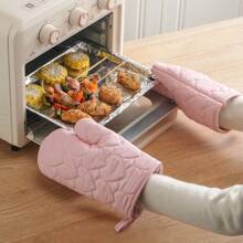 4pcs/Set Long/Short Duck Bill & Heart Shaped Oven Mitts & Pot Holders, Extra Thick And Heat Resistant Up To 500 Degrees, Kitchen Set
