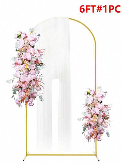 1pc Metal Arch-Shaped Backdrop Stand, Golden Balloon Arch Frame For Wedding, Birthday, Bridal Shower, Christmas Decoration