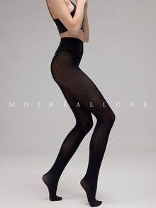 1pc Women's Classic Versatile Silk Stockings, Suitable For Daily Commute And Night Out - Black - View 4