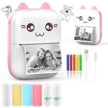 Sticker Printer, Mini Printer Compatible With Iphone, 57mm Print Blue-Tooth Thermal Sticker Maker Machine, Pocket Inkless Phone Printer For Gift, Study Notes, Learning Assistance, Journal