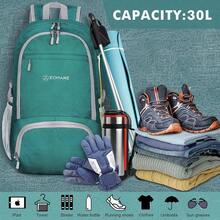 ZOMAKE Ultraligera Plegable Mochila, 30L Resistente Agua Viaje Mochila Liviana Empacable Bolsa Acampar Senderismo camina Mochila - Verde del ejército - Ver 7