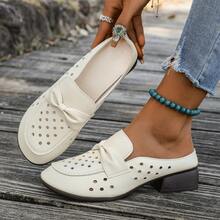 Women High Heel Breathable Closed Toe Sandals - White - View 1