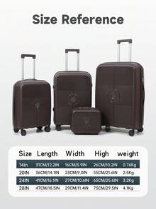 2025 New 24-Inch Durable Luggage Suitcase, 20-Inch Trolley Case, 14-Inch Makeup Box, Password Lock, Sturdy And Wear-Resistant Graduation - Blue - View 4