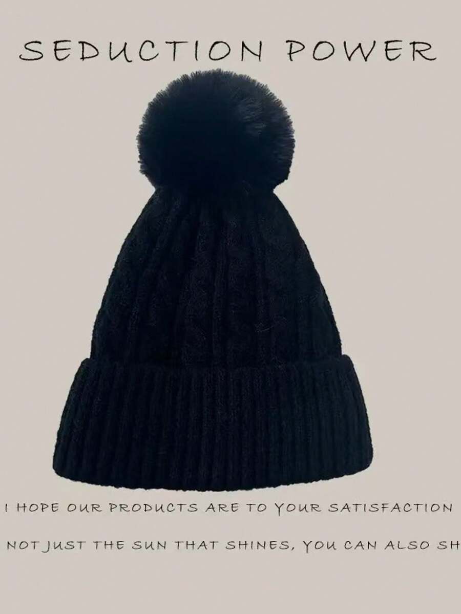 MilyModa Winter Hat, Cold Cap, Without Embroidery For Adults, Beret Cap - Black - View 1