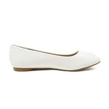 Women Flats Round Toe Comfortable Ballet Flats Simple Classic Commute Ballerina Style Shoes - 白色 - 查看 5