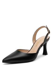 Women's High Stiletto Heels Slingback Pumps Closed Pointed Toe Party Wedding Sexy Casual Party Wedding Dress Shoes - 黑色 - 查看 4