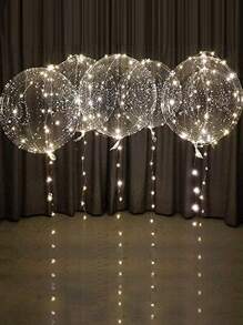 1/5/10 Pieces Of LED Illuminated Bouncy Balls, Transparent Illuminated Balloons, Suitable For Birthday Decoration, Wedding Decoration, Anniversary Celebration, Festival Celebration, Proposal Decoration, Party Decoration, And Graduation Season Decoration