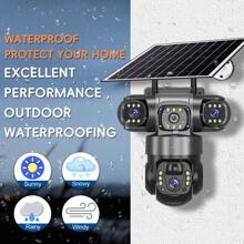 SWVW 4G Solar IP Camera 4G CCTV 12MP Dual Lens Triple Screen PTZ Auto Tracking 6K Curious Security Surveillance V380 Pro Camera, 4G Outdoor And Indoor Security Home Cameras, Wireless 4G Cameras, IP Cameras, PTZ Cameras, Ring Camera