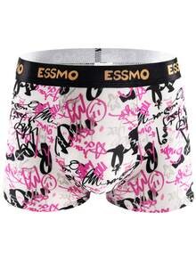 5pcs/Pack Men's Seamless Graffiti Printed Basic Boxer Briefs, Gifts For Summer - Multicolor - View 6