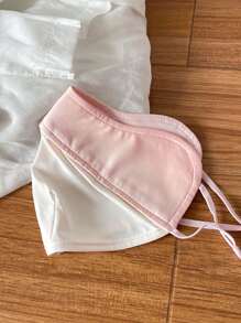 1 pieza Máscara facial transpirable con color degradado impreso y diseño lindo para mujer, máscara de protección solar versátil para exteriores, con protección UV para estudiantes y campus