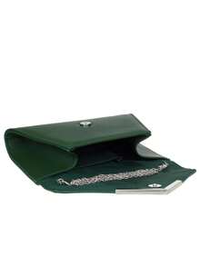 Girly Handbags Womens Faux Leather Metallic Envelope Clutch Bag - Dark Green - View 5