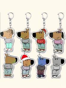 1 pieza Llavero de acrílico con diseño de canguro de dibujos animados - Llavero con temática de animales novedosa con cierre de langosta, accesorio decorativo para mochilas y llaves de coche, regalo de cumpleaños ideal para hombres y mujeres, accesorios de cosplay, gadget, regalos para estudiantes - Multicolor - Ver 1