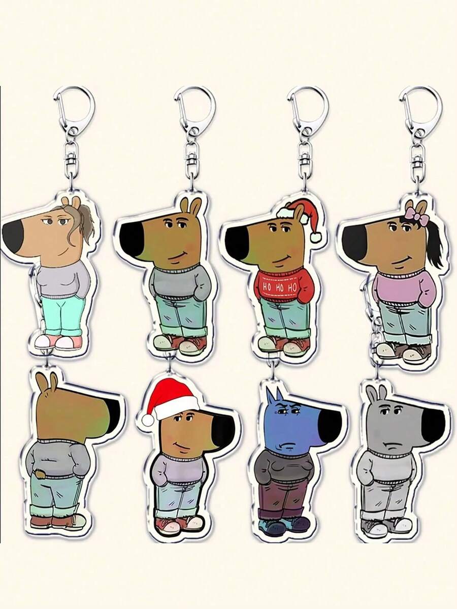 1 pieza Llavero de acrílico con diseño de canguro de dibujos animados - Llavero con temática de animales novedosa con cierre de langosta, accesorio decorativo para mochilas y llaves de coche, regalo de cumpleaños ideal para hombres y mujeres, accesorios de cosplay, gadget, regalos para estudiantes - Multicolor - Ver 1