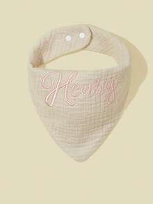 1 Stück personalisierter, bestickter Baby-Lätzchen, reine Baumwolle, weich & bequem, saugfähig & atmungsaktiv, geeignet für Neugeborene, Jungen und Mädchen, tolles Geschenk für Neugeborene, Babys, Partys, weich, verstellbar, flecken- & auslaufsicher, personalisierte Geschenke für Baby Jungen & Mädchen