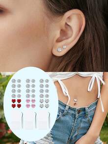 118-287 chiếc/bộ Khuyên rốn giả, trang sức không cần xỏ lỗ, đính đá Cubic Zirconia dùng cho rốn/tai/môi/lông mày/mũi. - có màu bạc - Xem 7