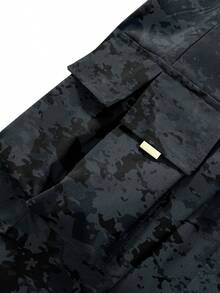 1 Quần Cargo Camo Cỡ Lớn Cho Nam, Quần Short Nhiều Túi Dáng Rộng Thường Ngày Mùa Hè, Phù Hợp Cho Đi Làm & Thể Thao, Mùa Thu - Màu xanh bụi bặm - Xem 5