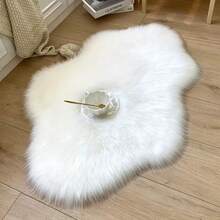 1pc Cloud-Shaped Faux Wool Rug - Modern Minimalist Design, Suitable For Living Room, Bedroom And Home Decor - Soft Plush Surface, Machine Washable - Winter Gift, Thick Rug, Autumn/Winter Plush Rug, Thick Carpet, Entryway Decor, Bathroom & Kitchen Decor - Multicolor - View 5