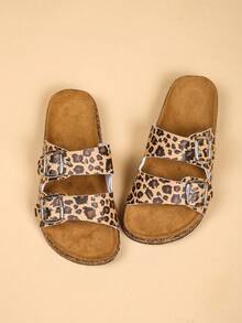 Ladies' Cork Insole Sandals - Comfortable Double Buckle Elastic Band Sandals, With Real Leather Insole, Suitable For Women - Brown - View 8