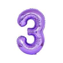 Globos con números de lámina de 32 pulgadas en color morado para decoración de fiestas de cumpleaños, aniversarios y otras celebraciones, números del 0 al 7. - Morado - Ver 8