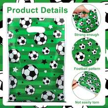 10/30/50 件足球礼品袋足球零食袋塑料足球派对礼品袋足球零食袋适用于运动队活动生日足球主题派对用品，可重复使用的生日礼品袋 - 彩色 - 查看 4