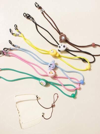 1 pieza/6 piezas Cordón antideslizante para gafas de bebé, de color caramelo, con forma de animal, lindo e interesante, cordón antideslizante para gafas de niños, decoración de gafas, cordón antibotar para gafas