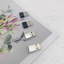 4个银色和黑色Type-C母口转USB 2.0公口OTG适配器 - 手机/耳机转换器，支持安卓和苹果充电及数据同步，Type-C适配器，圣诞节/家居礼物 - 彩色 - 查看 8