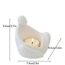 1 pieza Soporte de vela de chimenea de cerámica con diseño de gato de dibujos animados, soporte de vela de cerámica con diseño de fantasma, vela perfumada con fantasma lindo, adorno de estilo nórdico, decoración para el hogar, regalos ambientadores, resistente a altas temperaturas