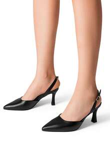 Women's High Stiletto Heels Slingback Pumps Closed Pointed Toe Party Wedding Sexy Casual Party Wedding Dress Shoes - 黑色 - 查看 3