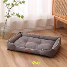 1 件宠物床，适用于狗和猫的宠物垫，适合所有季节，包括秋冬季，采用牛津布制成，耐咬，防滑圆点底部，防潮，睡眠舒适，适合小型、中型和大型犬（图片中标注了详细尺寸） - 彩色 - 查看 9