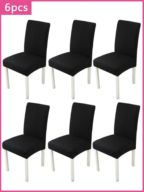 2/4/6PCS Solid Color Chair Cover Living Room Dining Table Chair Protective Cover Home Decorative Stool Cover