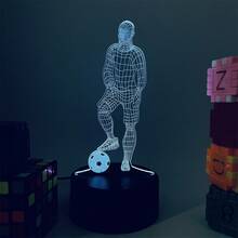 1pc World Cup Soccer Bedside Lamp Acrylic Led Table Lamp With 16 Colors + Crack Base Or 7 Colors + Black Base Or Warm White Mini Night Lamp, Creative Gift For Christmas/halloween Festival - Black - View 11
