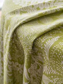 1pc Nordic Style Printed Tassel Square Tablecloth, Polyester Fabric Suitable For Restaurant, Party Decor - Green - View 6