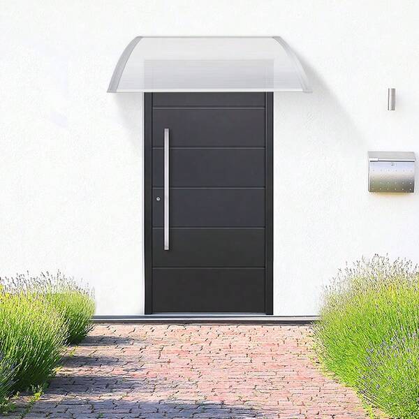 Auvents pour portes et fenêtres, options de dimensions multiples, aluminium + matériau PC board, toit de porche, protection contre le vent et la pluie