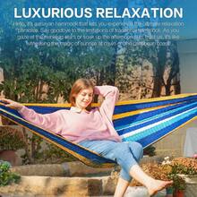 PNAEUT Mayan Hammock, Handwoven XL Thick Soft Rope Hammocks For Outdoor Indoor, Max 600 Lbs Capacity, Tree Straps & Carabiners Included (Caribbean Sea) - Lake Superior - View 2