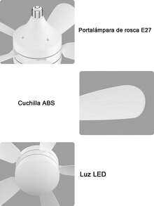 50W Ceiling Fan With Remote Control, 3-Color Lights, 3 Speeds, With Timer Function, Closed Ceiling For Kitchen/Bathroom/Bedroom - Multicolor - View 10